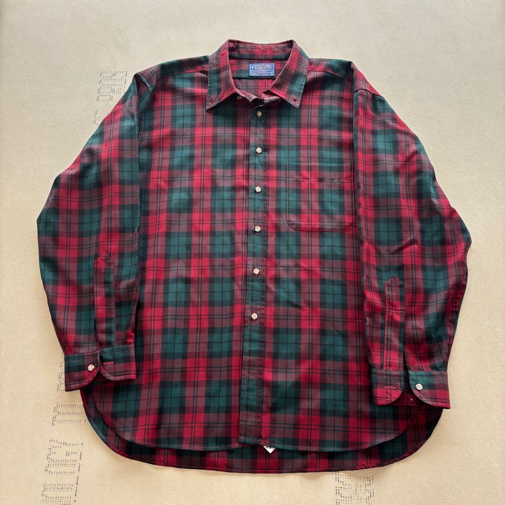 Vintage Pendleton Sir Pendleton Wool Plaid T-shirt Button Down Shirt‎ XL
